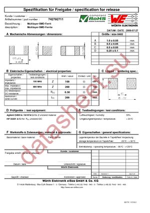 742792711 datasheet  